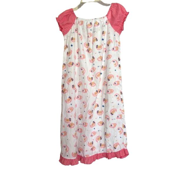 Gingham Check Trim Sleepy Teddy Bear Cottage Core Nightgown Woman's Med. #A - Picture 2 of 7